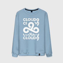 Свитшот хлопковый мужской Cloud9 - in logo, цвет: мягкое небо