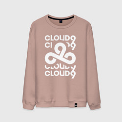 Свитшот хлопковый мужской Cloud9 - in logo, цвет: пыльно-розовый