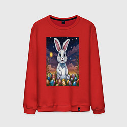 Свитшот хлопковый мужской Ночной кролик, цвет: красный