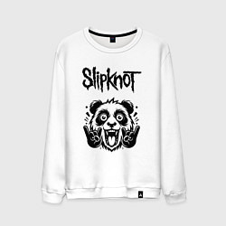 Свитшот хлопковый мужской Slipknot - rock panda, цвет: белый