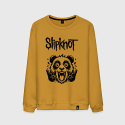 Свитшот хлопковый мужской Slipknot - rock panda, цвет: горчичный
