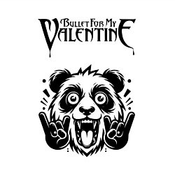 Свитшот хлопковый мужской Bullet For My Valentine - rock panda, цвет: белый — фото 2