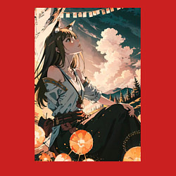 Свитшот хлопковый мужской Волчица и пряности Холо, цвет: красный — фото 2