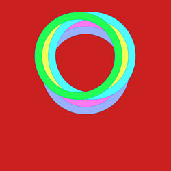 Свитшот хлопковый мужской Разноцветные кольца окружностей, цвет: красный — фото 2