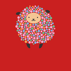 Свитшот хлопковый мужской Милая овечка, цвет: красный — фото 2