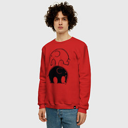Свитшот хлопковый мужской Cute elephants, цвет: красный — фото 2