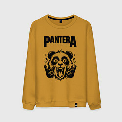 Свитшот хлопковый мужской Pantera - rock panda, цвет: горчичный