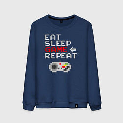 Мужской свитшот Eat sleep game repeat lettering