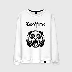 Свитшот хлопковый мужской Deep Purple - rock panda, цвет: белый