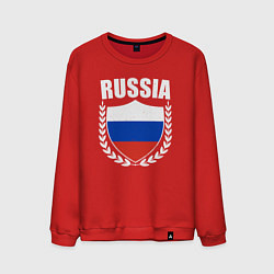 Свитшот хлопковый мужской Russian flag, цвет: красный