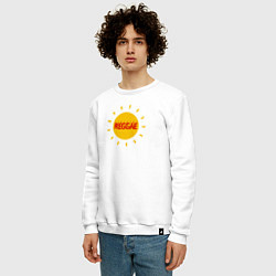 Свитшот хлопковый мужской Солнечное регги, цвет: белый — фото 2