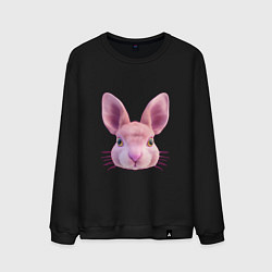 Мужской свитшот Розовый заяц - портрет кролика