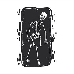 Свитшот хлопковый мужской Скелет в могиле, цвет: белый — фото 2