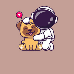 Свитшот хлопковый мужской Космонавт и пёсик, цвет: пыльно-розовый — фото 2