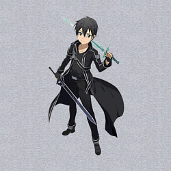 Свитшот хлопковый мужской Мастера Меча Онлайн Кадзуто Киригая, цвет: меланж — фото 2