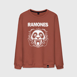 Свитшот хлопковый мужской Ramones rock panda, цвет: кирпичный