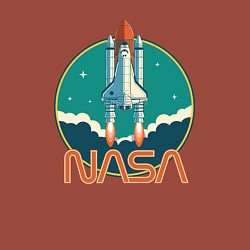 Свитшот хлопковый мужской NASA spaceship, цвет: кирпичный — фото 2