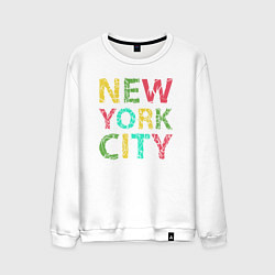 Свитшот хлопковый мужской New York city colors, цвет: белый