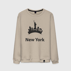 Свитшот хлопковый мужской New York mood, цвет: миндальный