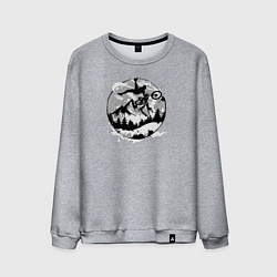 Свитшот хлопковый мужской Осеннее катание, цвет: меланж