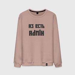 Свитшот хлопковый мужской Аз есть admin, цвет: пыльно-розовый