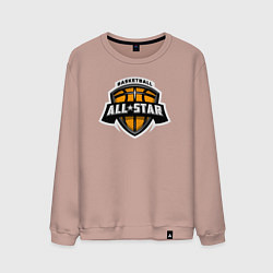 Свитшот хлопковый мужской All-star basket, цвет: пыльно-розовый