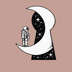 Свитшот хлопковый мужской Космос в замочной скважине, цвет: пыльно-розовый — фото 2