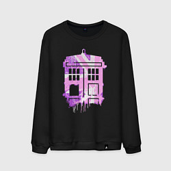 Свитшот хлопковый мужской Pink tardis, цвет: черный