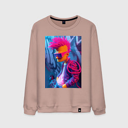 Свитшот хлопковый мужской Bart Simpson - punk, цвет: пыльно-розовый
