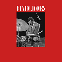 Свитшот хлопковый мужской Elvin Jones великий джазовый барабанщик, цвет: красный — фото 2