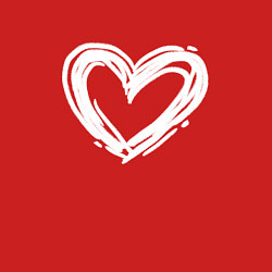 Свитшот хлопковый мужской Белое сердце, цвет: красный — фото 2