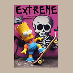 Свитшот хлопковый мужской Bart Simpson and skateboard - extreme, цвет: миндальный — фото 2