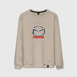 Свитшот хлопковый мужской Mazda logo, цвет: миндальный