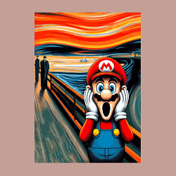 Свитшот хлопковый мужской Марио кричит - мем нейросеть, цвет: пыльно-розовый — фото 2