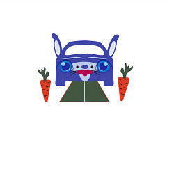 Свитшот хлопковый мужской Кролик машина, цвет: белый — фото 2