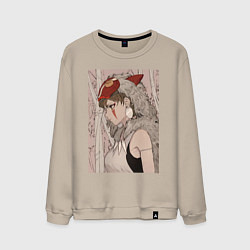 Свитшот хлопковый мужской Принцесса Мононоке San, цвет: миндальный