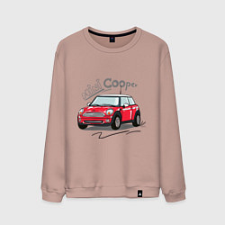 Свитшот хлопковый мужской Mini Cooper, цвет: пыльно-розовый