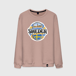 Свитшот хлопковый мужской Sweden, цвет: пыльно-розовый