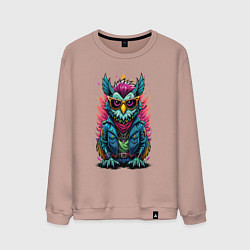 Свитшот хлопковый мужской Сова на стиле, цвет: пыльно-розовый
