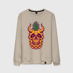 Свитшот хлопковый мужской Ананасовый черепок, цвет: миндальный