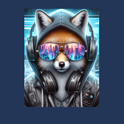Свитшот хлопковый мужской Urban fox - ai art, цвет: тёмно-синий — фото 2