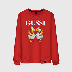 Свитшот хлопковый мужской Два веселых гуся, цвет: красный