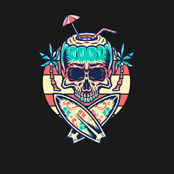 Свитшот хлопковый мужской Skull and surf, цвет: черный — фото 2