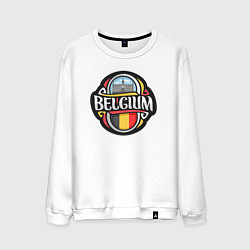 Свитшот хлопковый мужской Belgium, цвет: белый