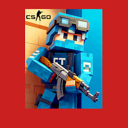 Свитшот хлопковый мужской Counter Strike and Minecraft - collaboration, цвет: красный — фото 2