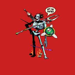 Свитшот хлопковый мужской Hit me boyo Hades skeleton, цвет: красный — фото 2