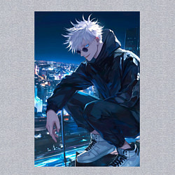 Свитшот хлопковый мужской Магическая битва Сатору Годзё арт, цвет: меланж — фото 2