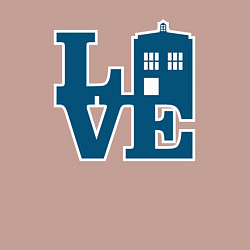 Свитшот хлопковый мужской Love doctor who, цвет: пыльно-розовый — фото 2