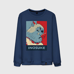 Свитшот хлопковый мужской Иноскэ Хасибира, цвет: тёмно-синий