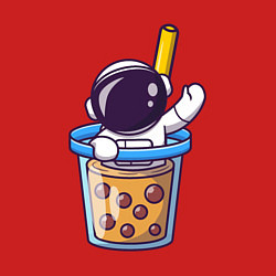 Свитшот хлопковый мужской Космонавт в стакане, цвет: красный — фото 2